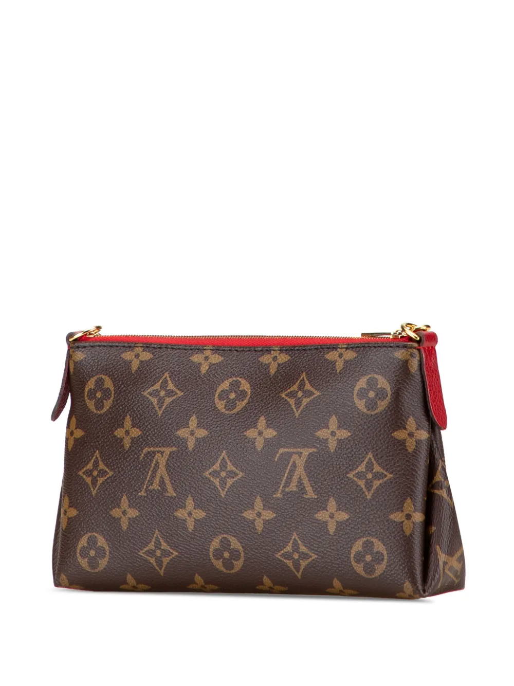 Pre-owned Louis Vuitton 2017 Monogram Pallas Clutch Satchel In Brown
