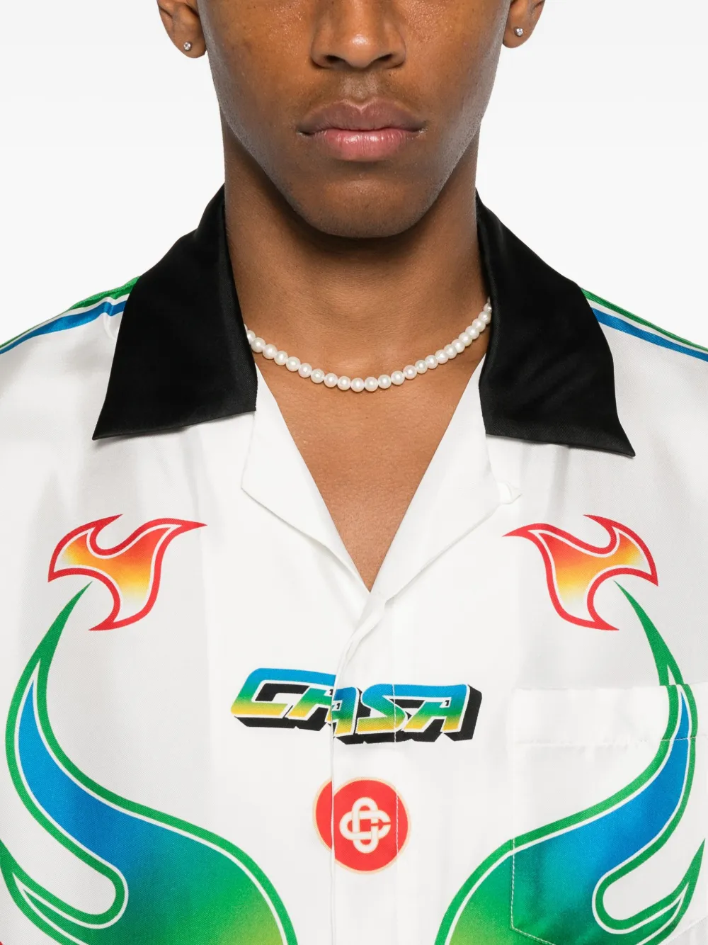 Casablanca Overhemd met vlammenprint Wit