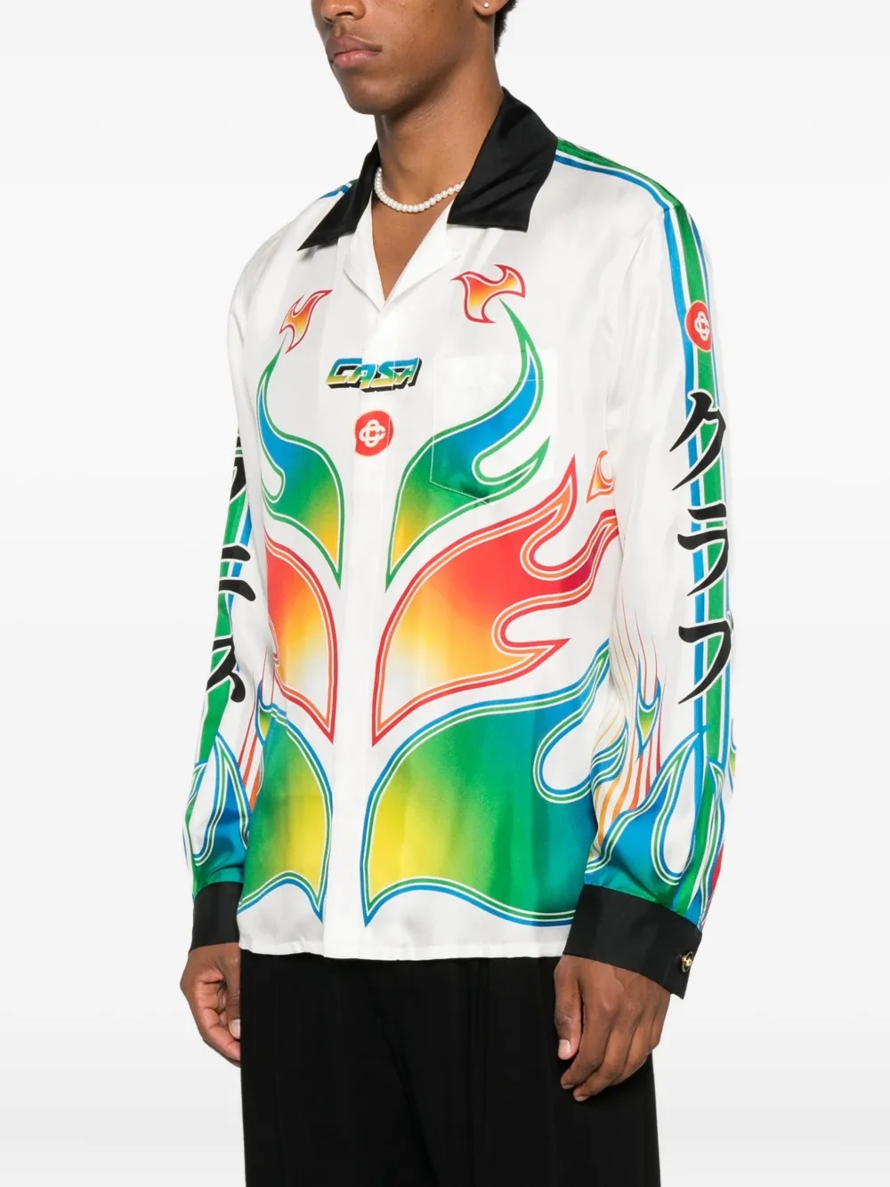 Casablanca Overhemd met vlammenprint Wit