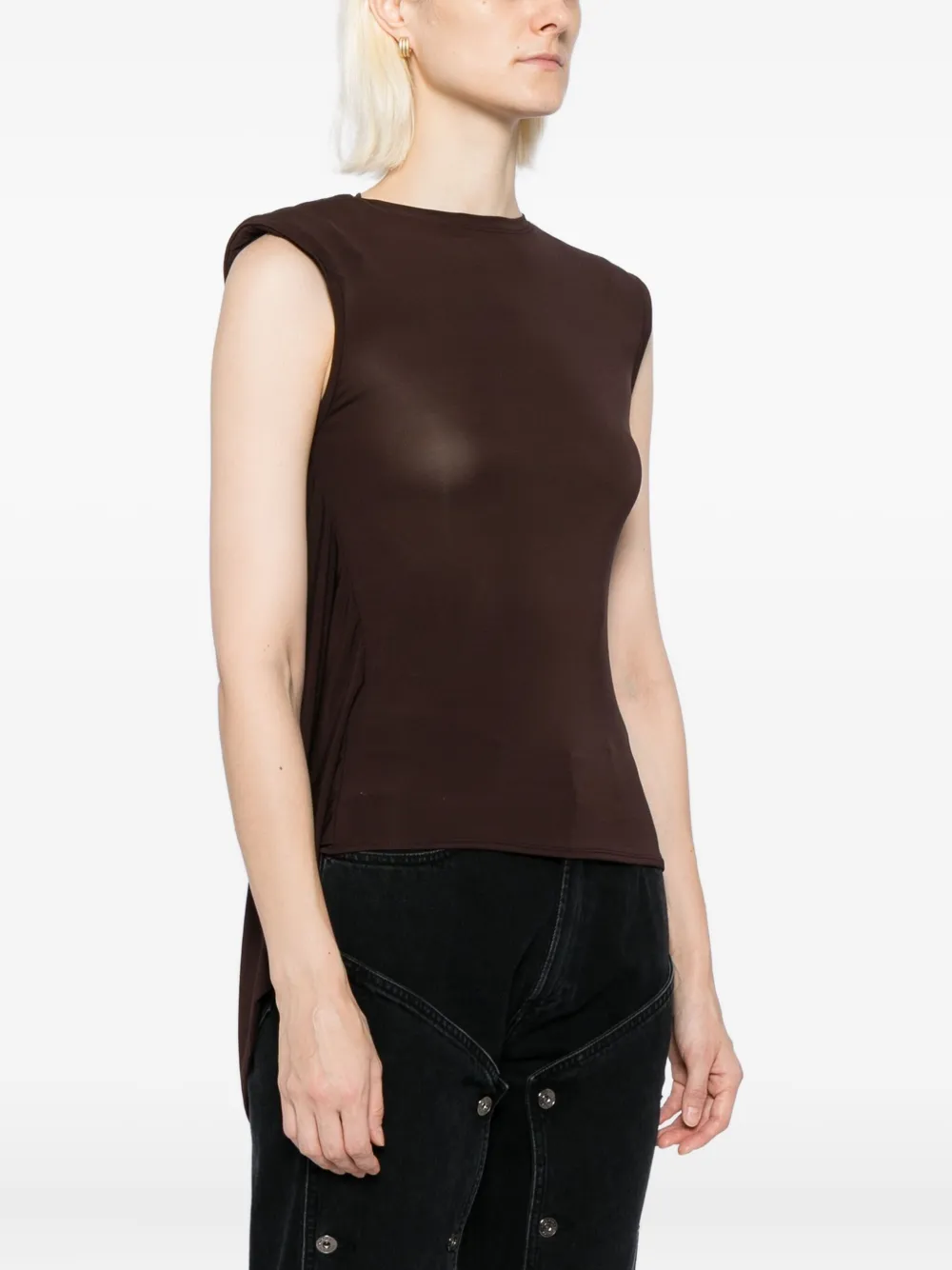 Jean Paul Gaultier Asymmetric Hem Blouse In Burgundy