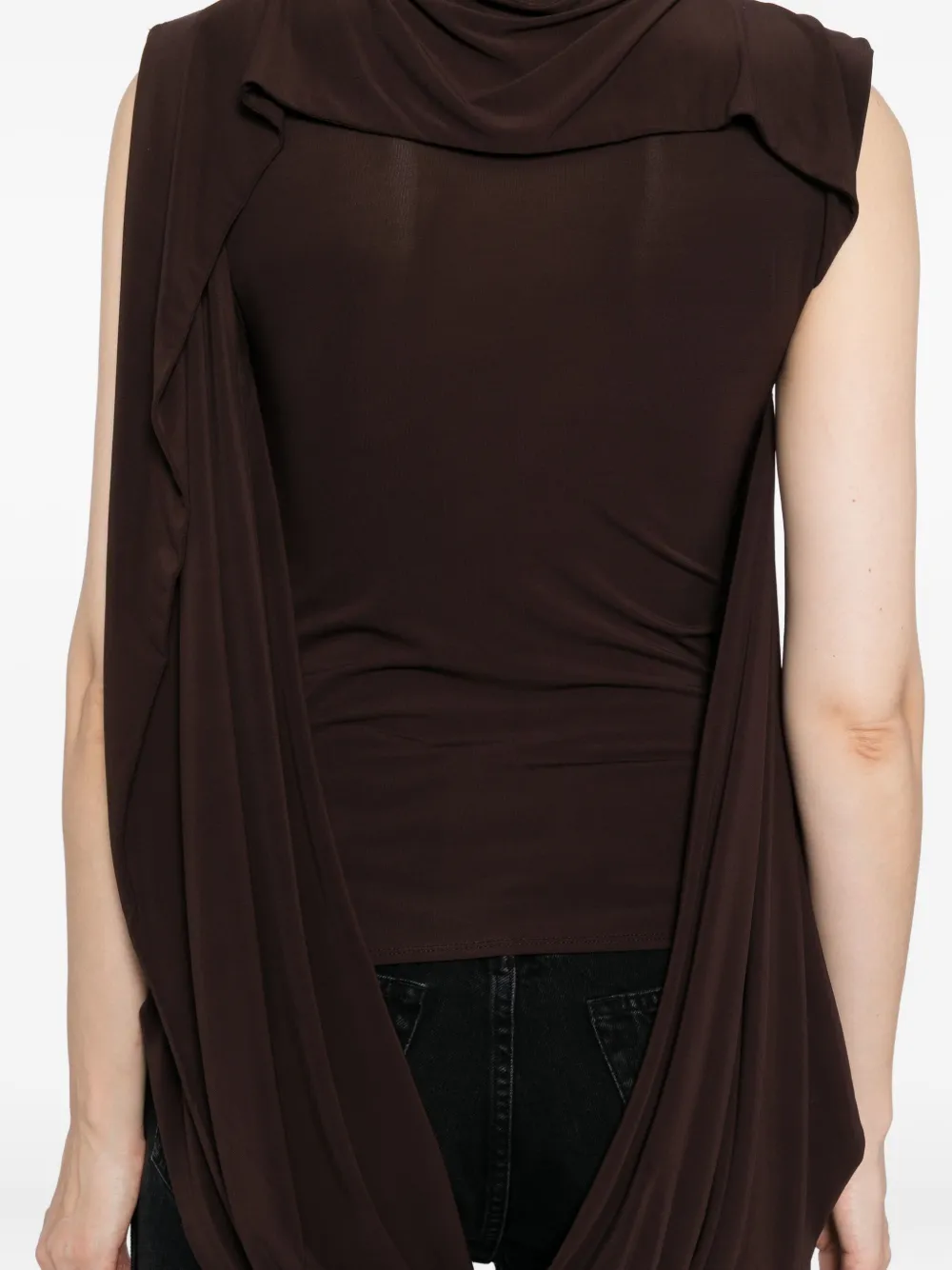 Jean Paul Gaultier Asymmetric Hem Blouse In Burgundy