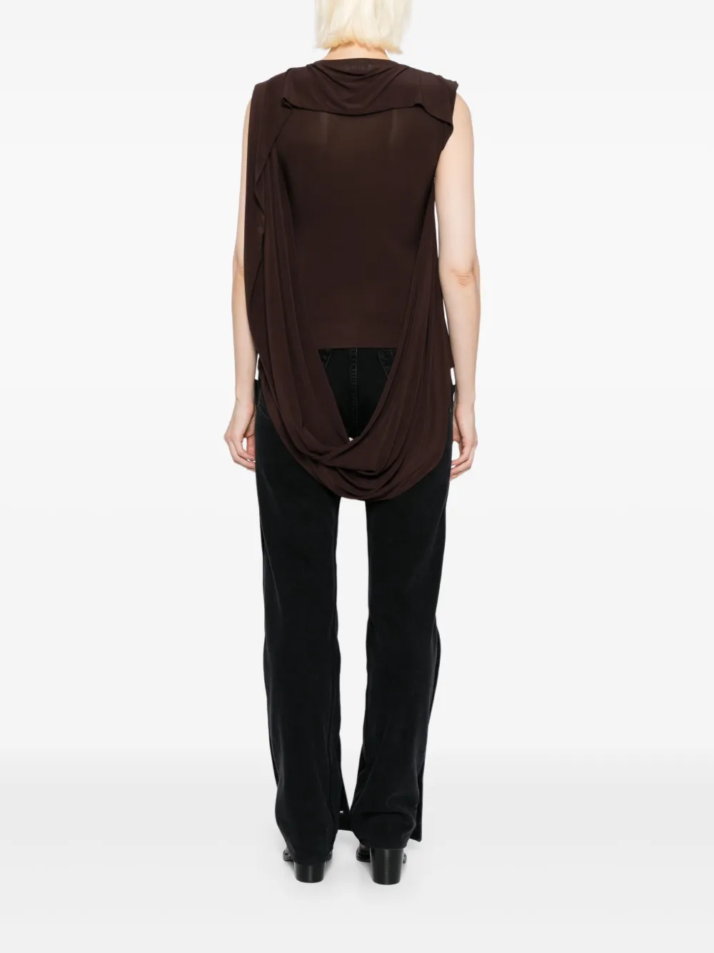 Jean Paul Gaultier Blouse met asymmetrische afwerking Bruin