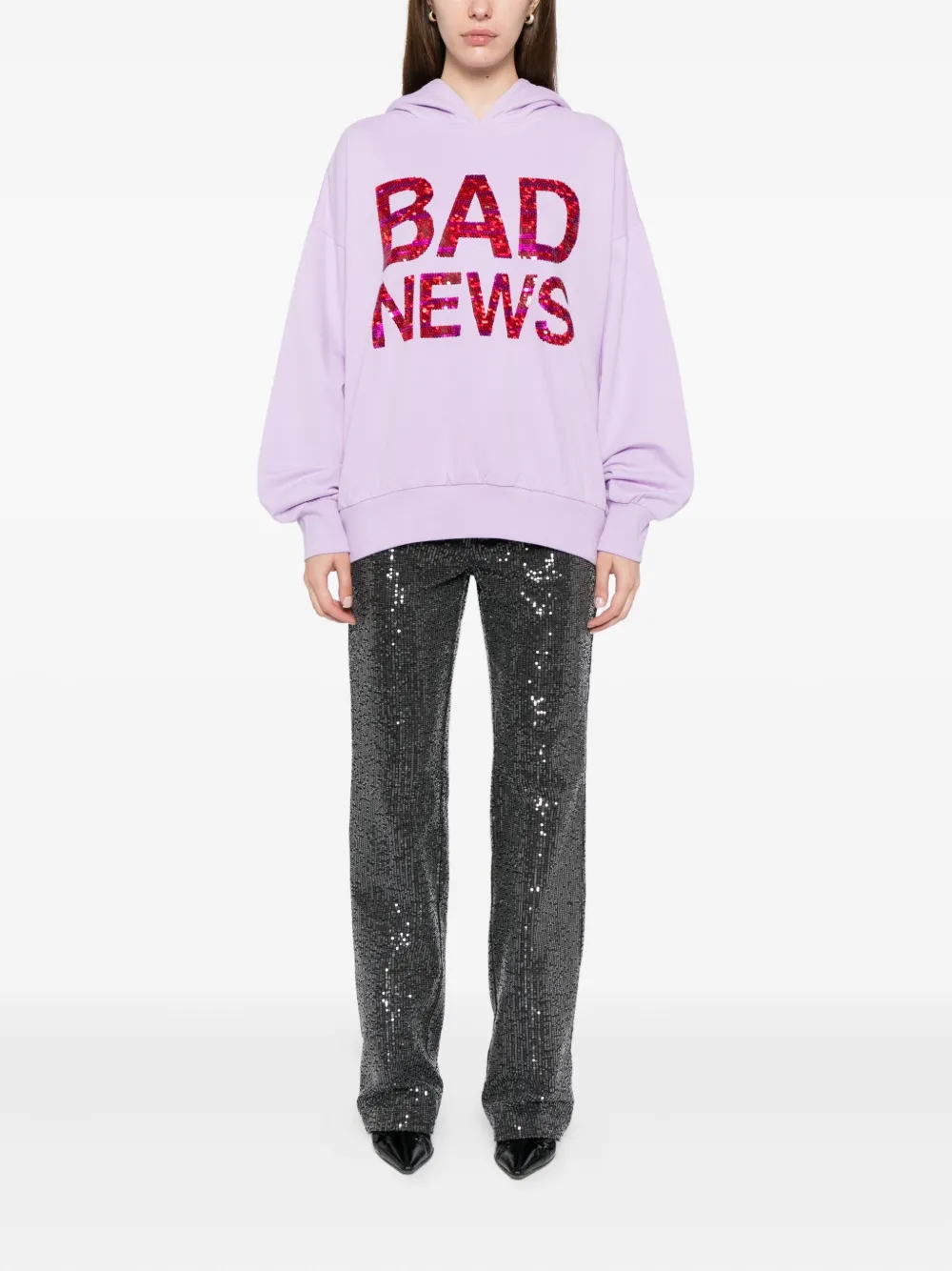 Ashish Bad News hoodie - Paars