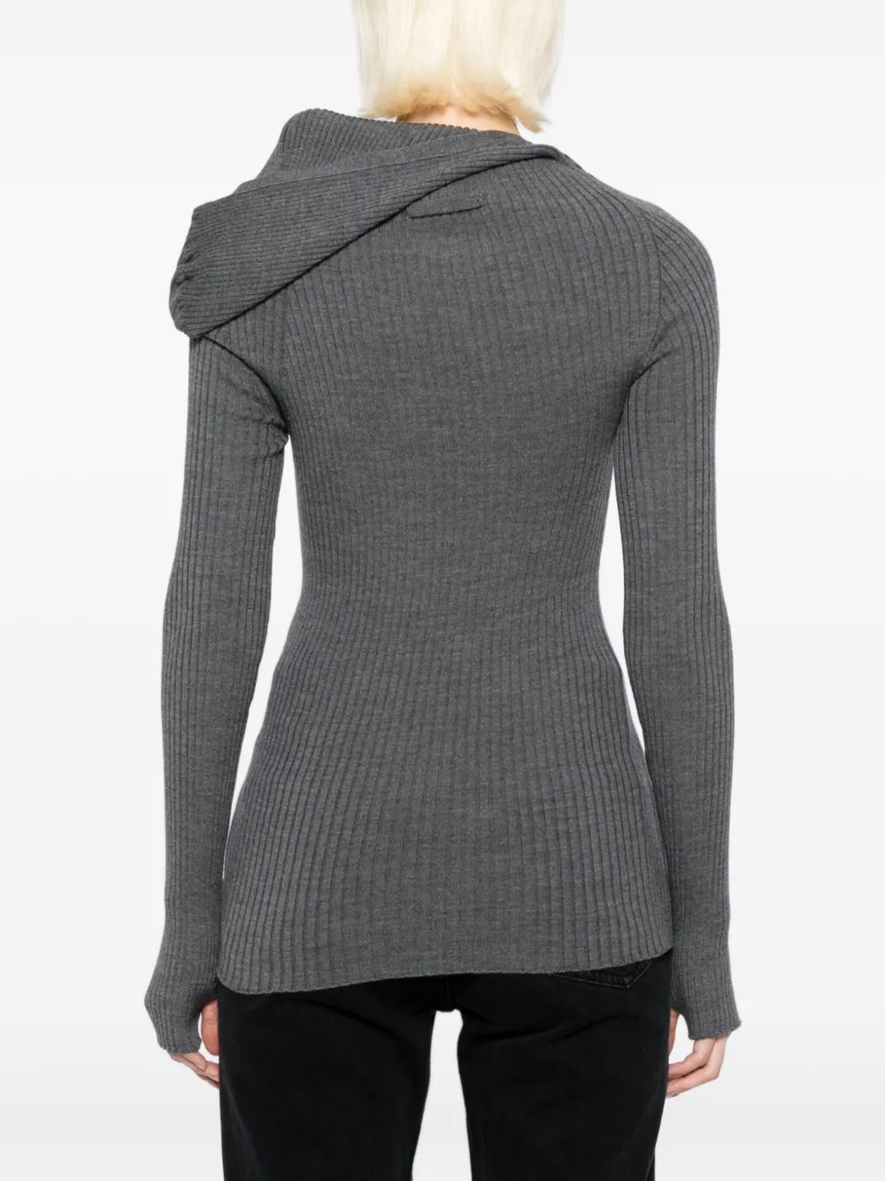 Jean Paul Gaultier Halterneck Knit Top In Gray