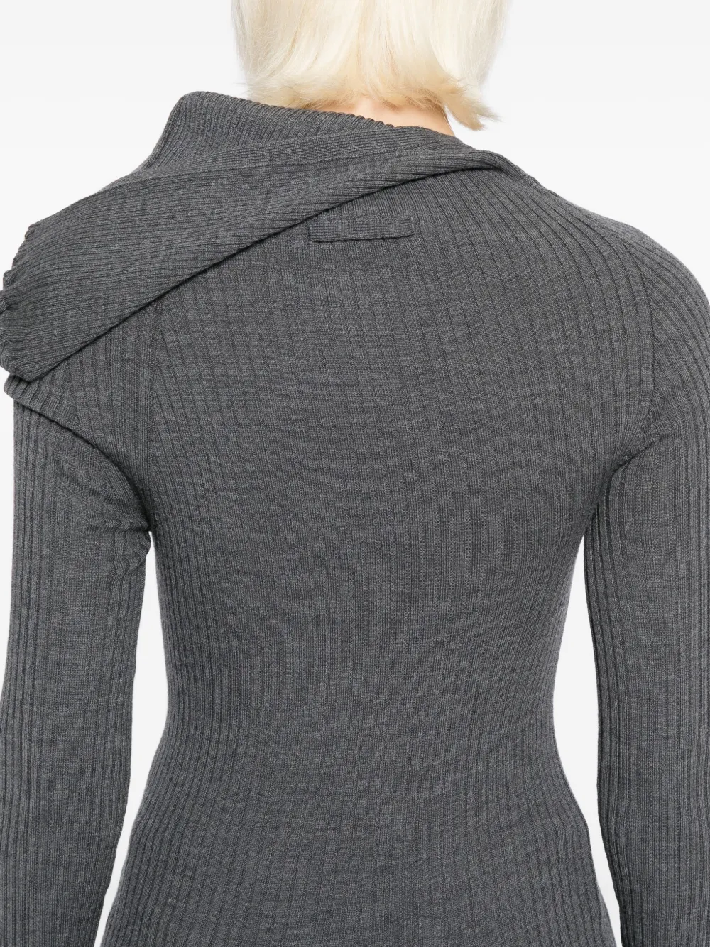 Jean Paul Gaultier Halterneck Knit Top In Gray
