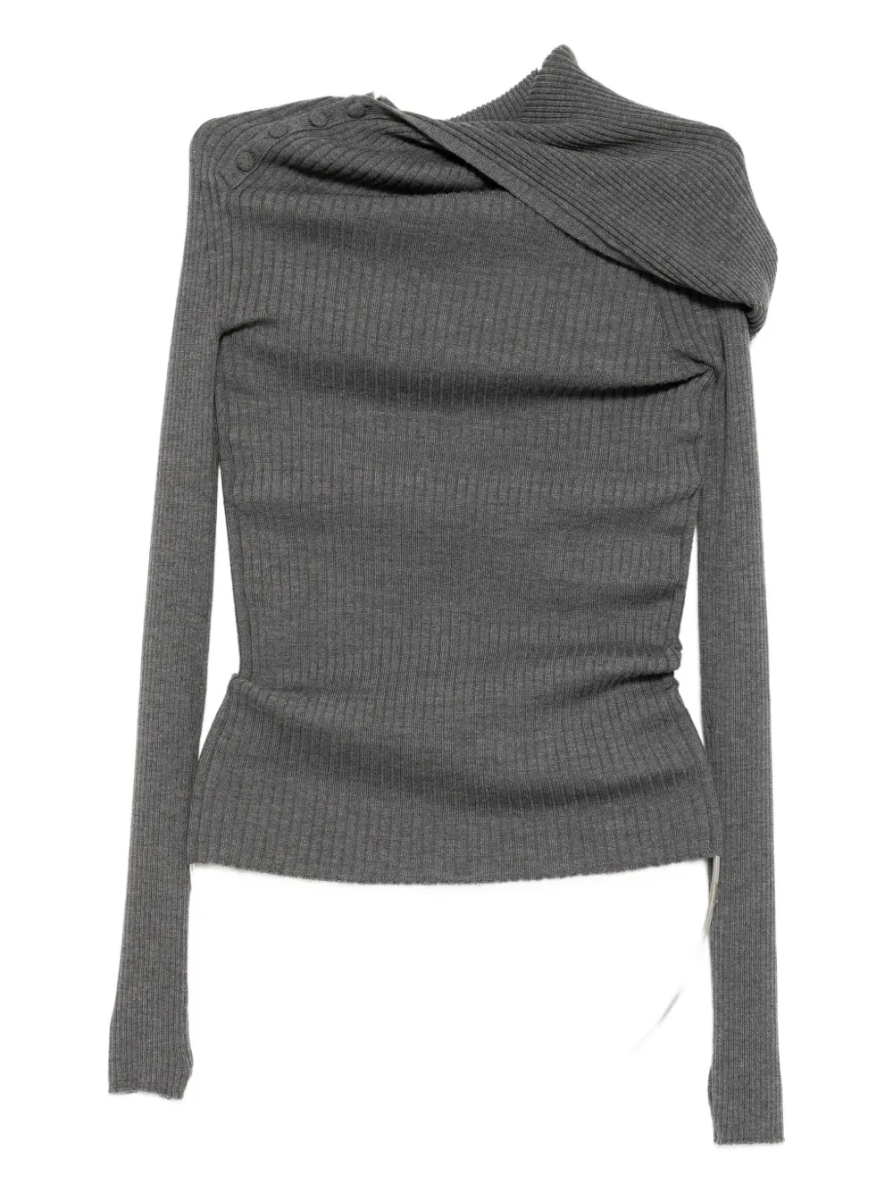 Jean Paul Gaultier Halterneck Knit Top In Gray