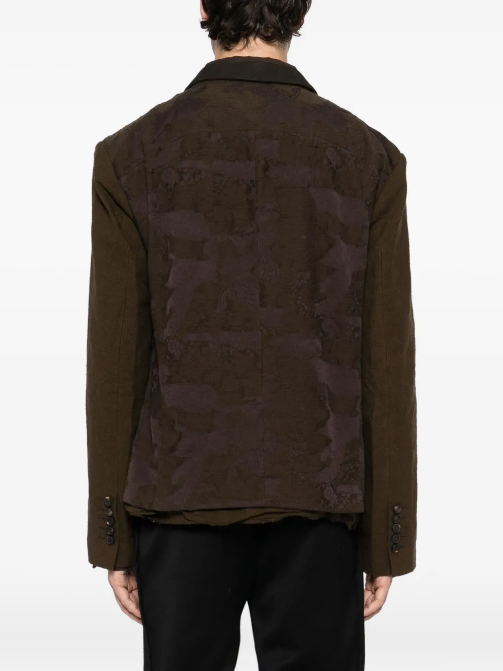 Ziggy Chen Cotton Blazer In Brown