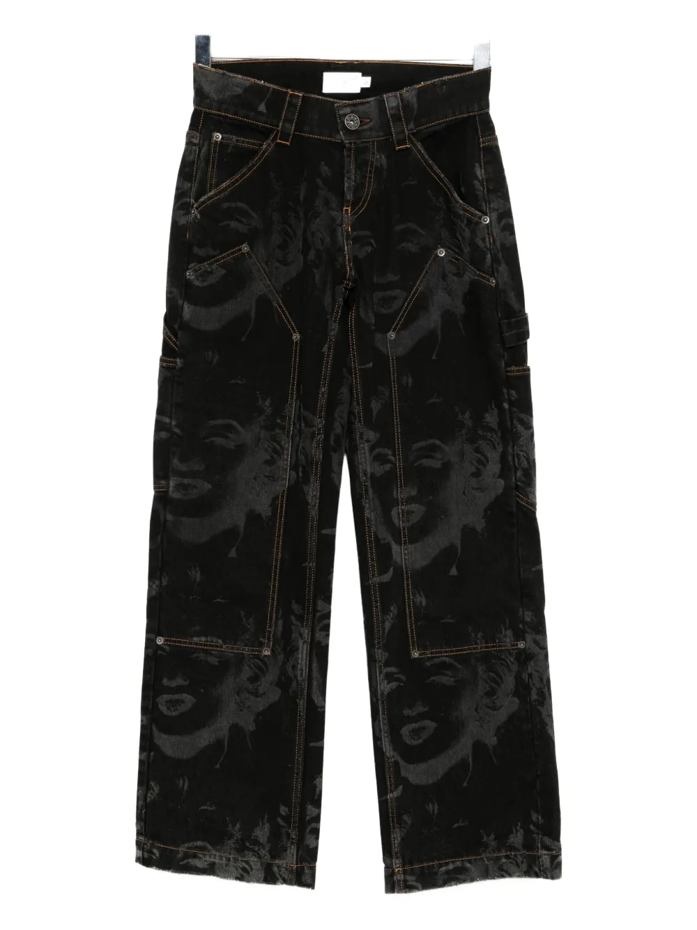 Vaquera All-over Graphic Print Jeans In Black