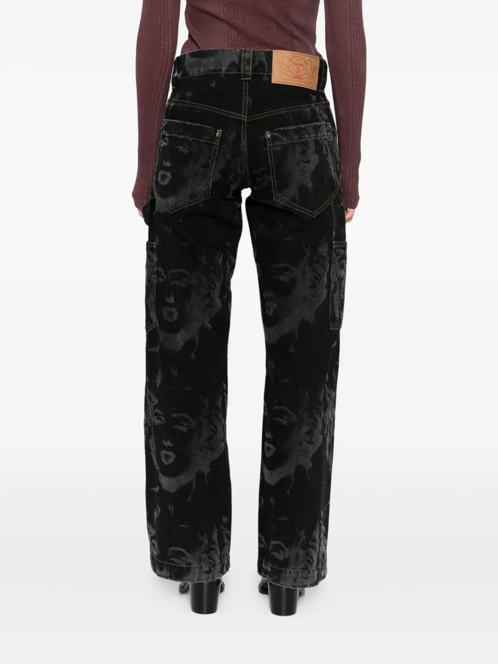 Vaquera All-over Graphic Print Jeans In Black