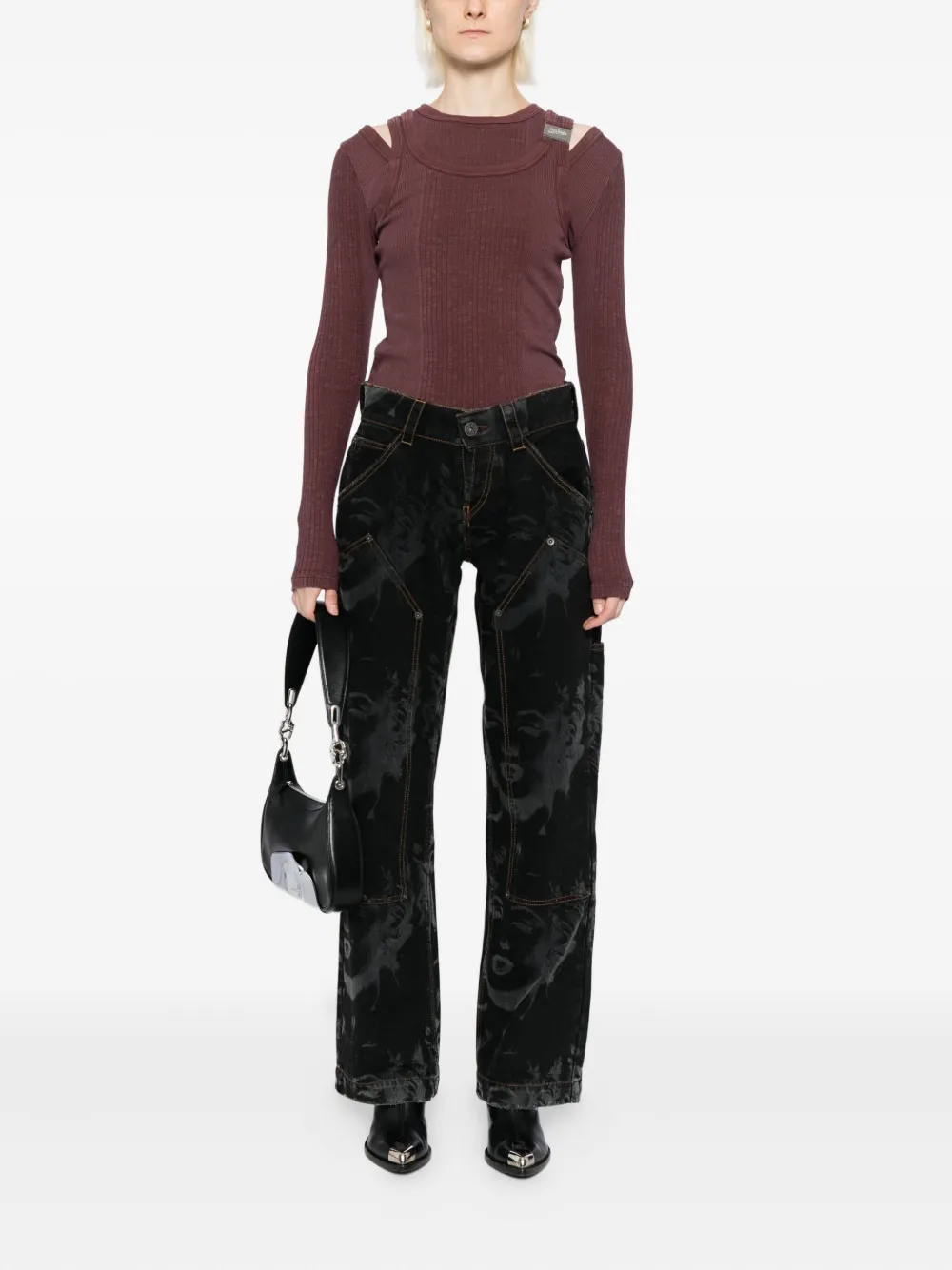 Vaquera Jeans met grafische print - Zwart