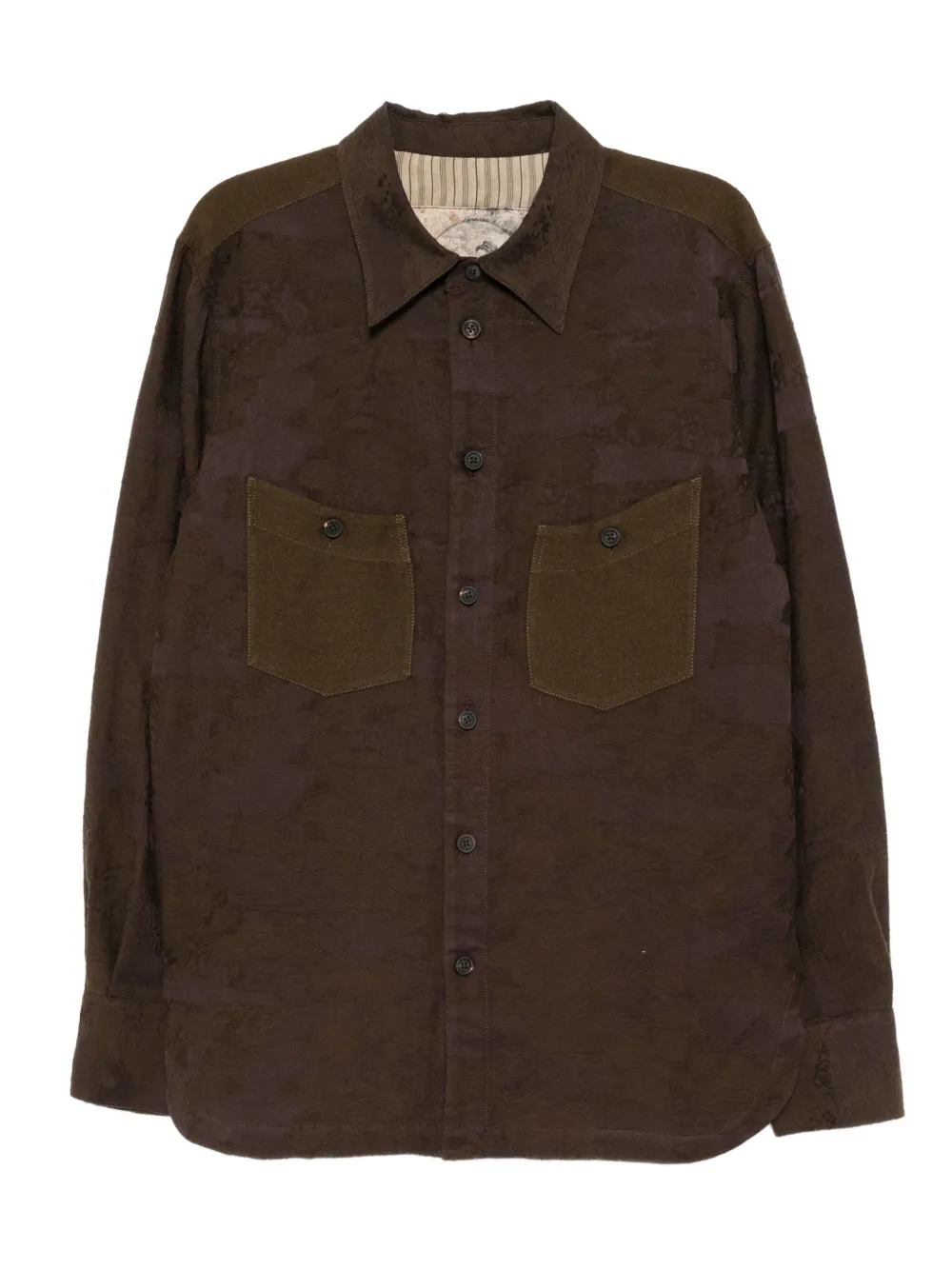 Ziggy Chen cotton shirt | Brown | Image 1