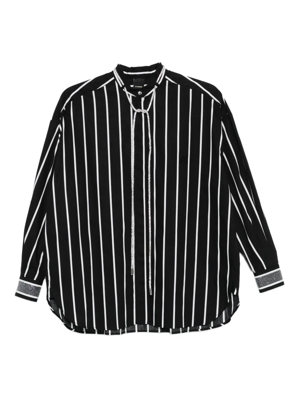 PINKO Striped shirt with shiny laces - ZZ2