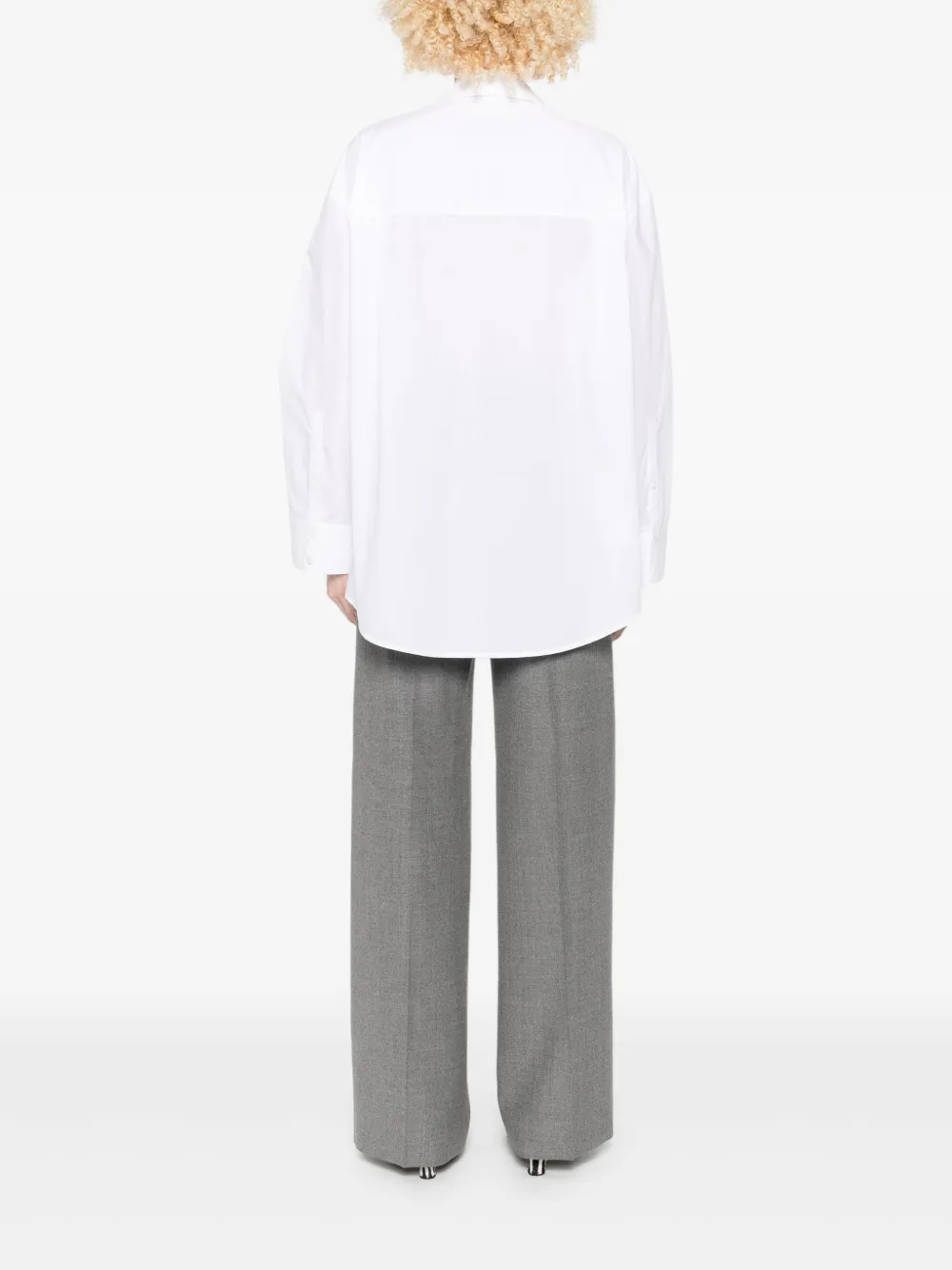 Pinko White Cotton Shirt With Classic Collar In White