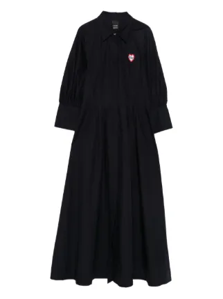 PINKO heart-embroidered puff-sleeve Dress | Black | FARFETCH PINKO heart-embroidered puff-sleeve Dress | Black | FARFETCH