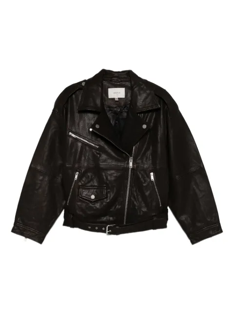 Gestuz belted leather jacket