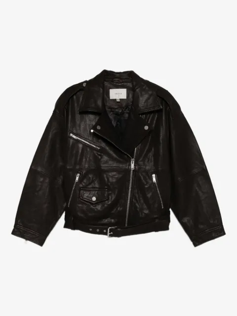 Gestuz belted leather jacket