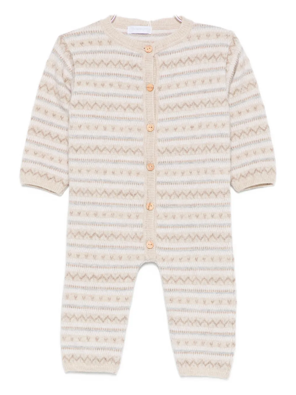 LARANJINHA knitted-striped jumpsuit | Neutrals | Image 1
