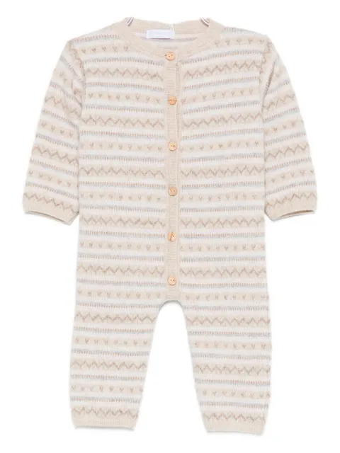 LARANJINHA knitted-striped jumpsuit