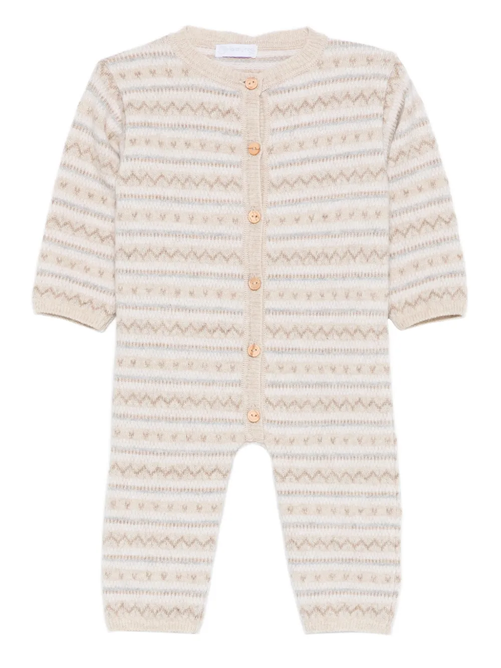 LARANJINHA knitted-striped jumpsuit | Neutrals | Image 1