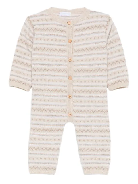 LARANJINHA knitted-striped jumpsuit
