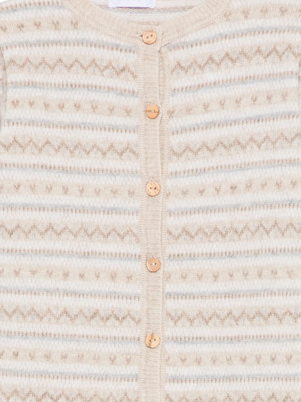 LARANJINHA Gebreide gestreepte jumpsuit Beige