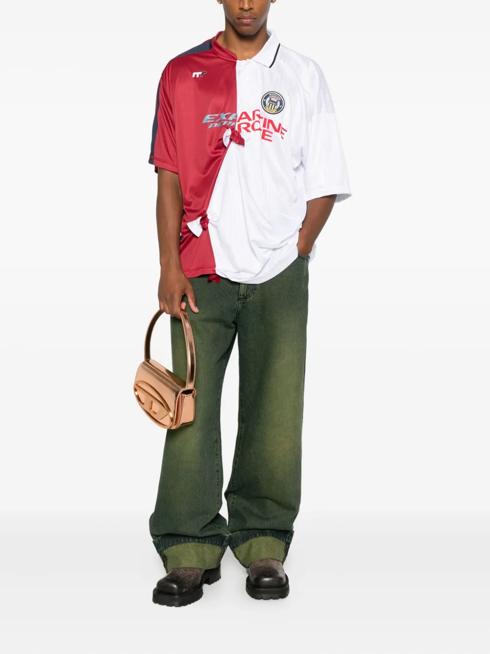 Martine Rose colour-block football jersey - Wit