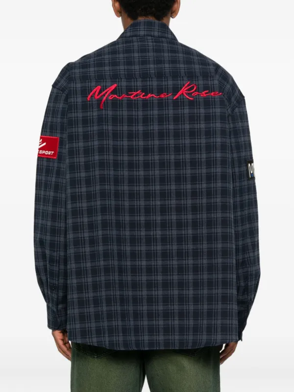 Martine Rose チェーンディテール チェック シャツ | ブルー | FARFETCH JP