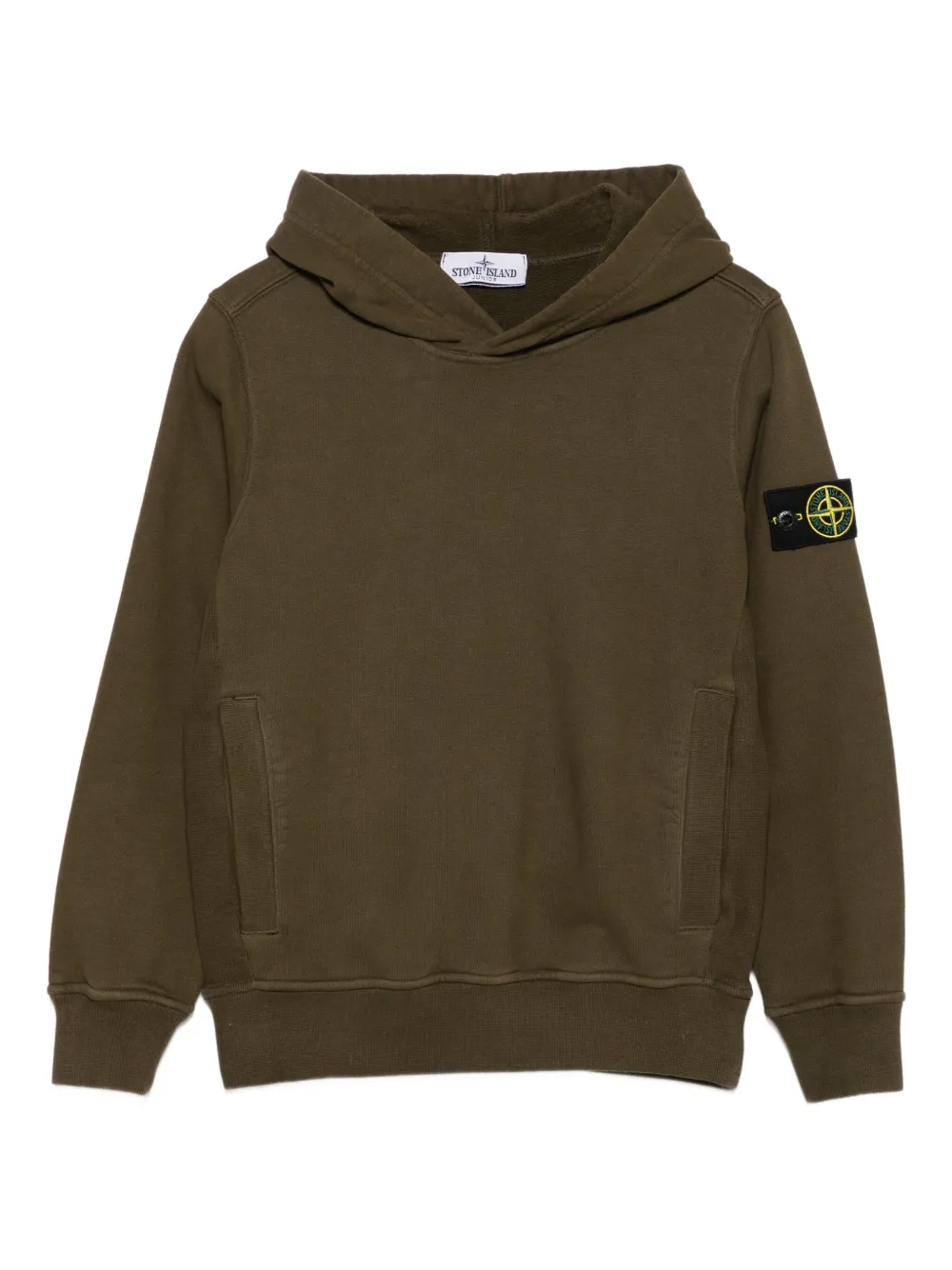 Stone Island Junior hooded logo-patch sweatshirt - グリーン Stone Island Junior hooded logo-patch sweatshirt - グリーン