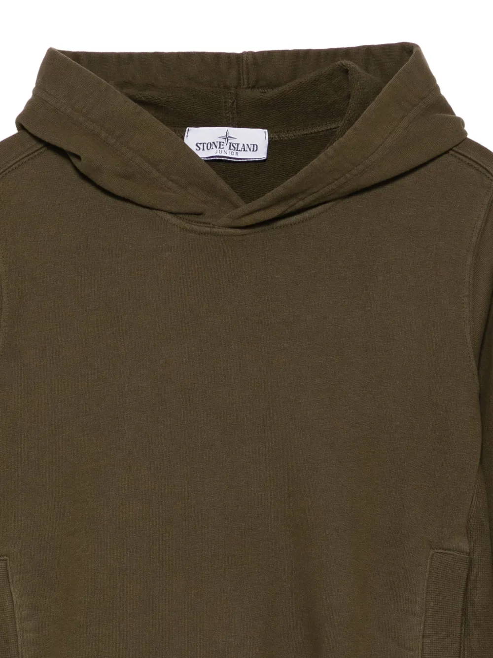 Stone Island Junior hooded logo-patch sweatshirt Groen