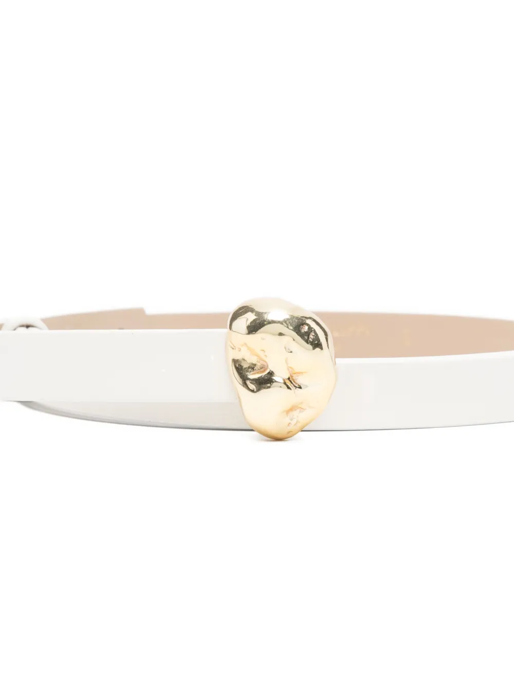 Fabiana Filippi Leather Gold-tone Belt In White