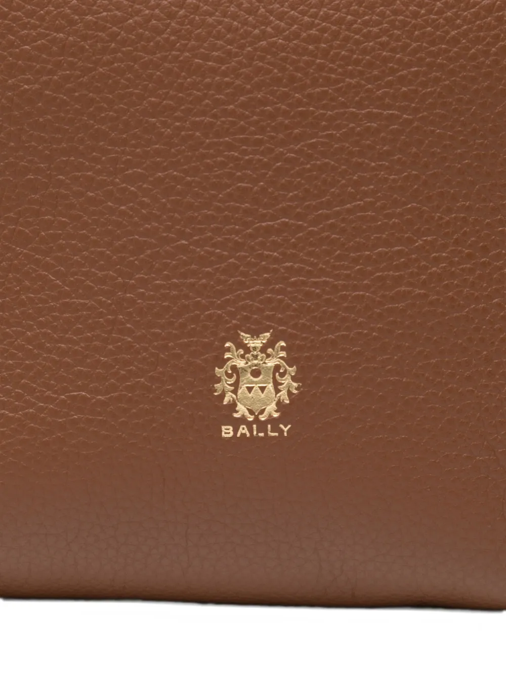 Bally Leren shopper met logo Bruin