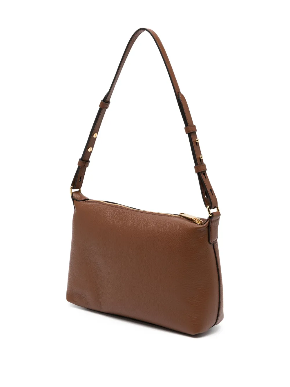 Bally Leren shopper met logo Bruin