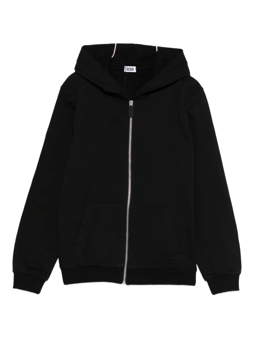 Gcds Kids' Zip-up Hoodie In Black
