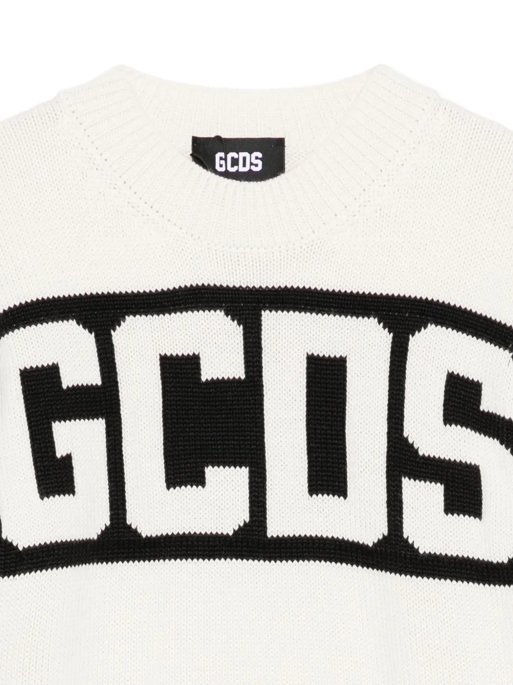 Gcds Logo-band Sweater In White