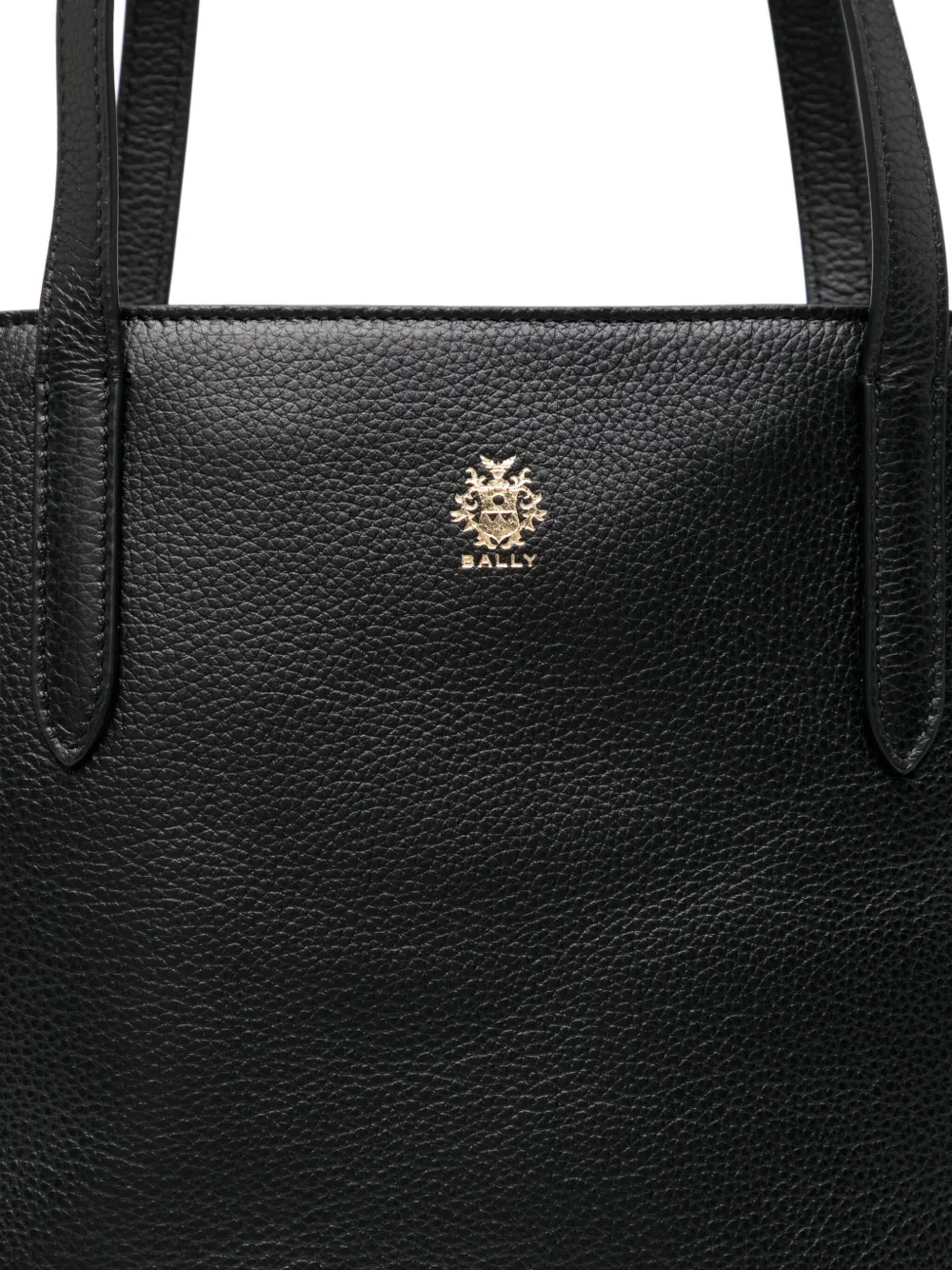 Bally Leren shopper met logo Zwart