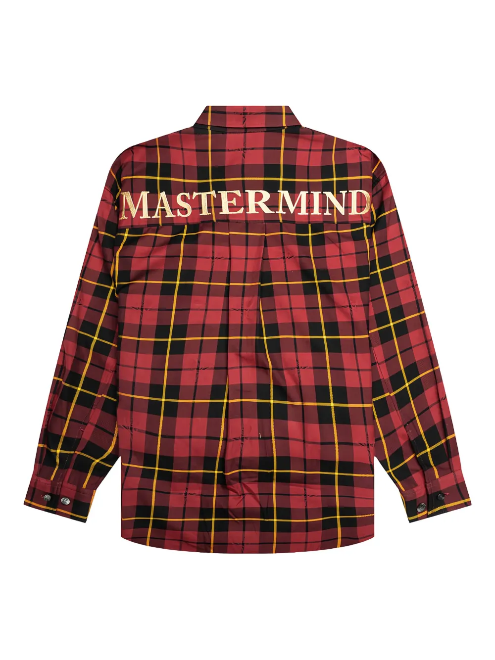 Mastermind World skull-embroidered plaid shirt - Rood