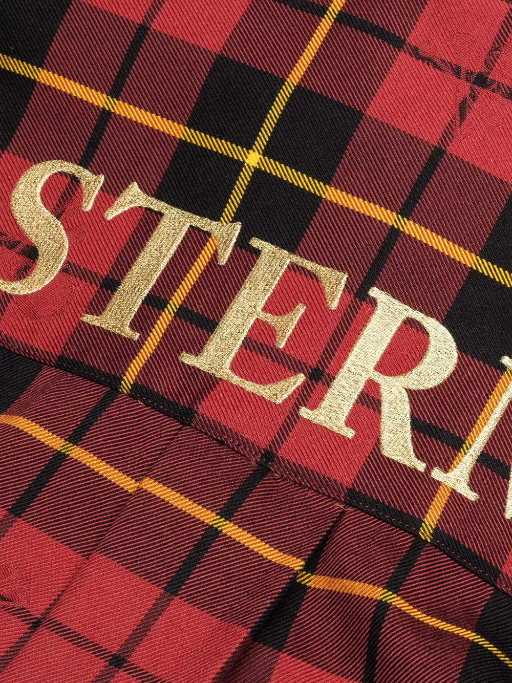 Mastermind World Geruit overhemd met geborduurde doodskop Rood