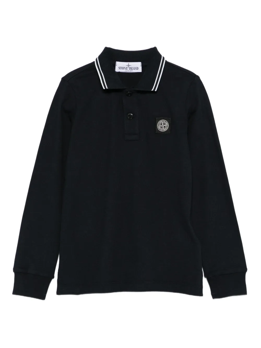 Stone Island Junior ロゴパッチ ポロシャツ - ブルー Stone Island Junior ロゴパッチ ポロシャツ - ブルー