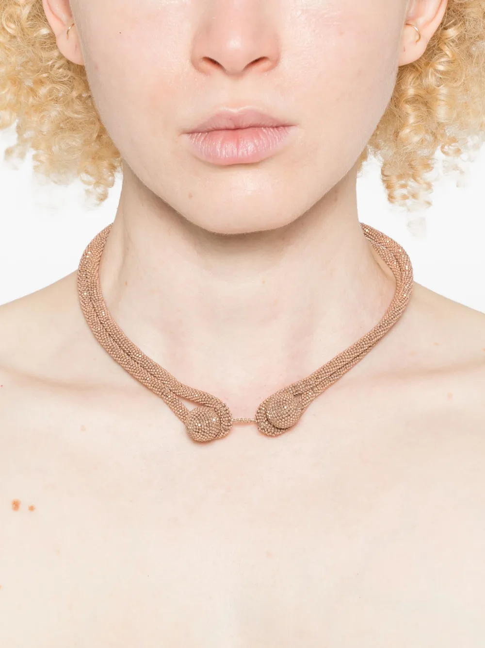 Fabiana Filippi beaded-sphere necklace - Bruin
