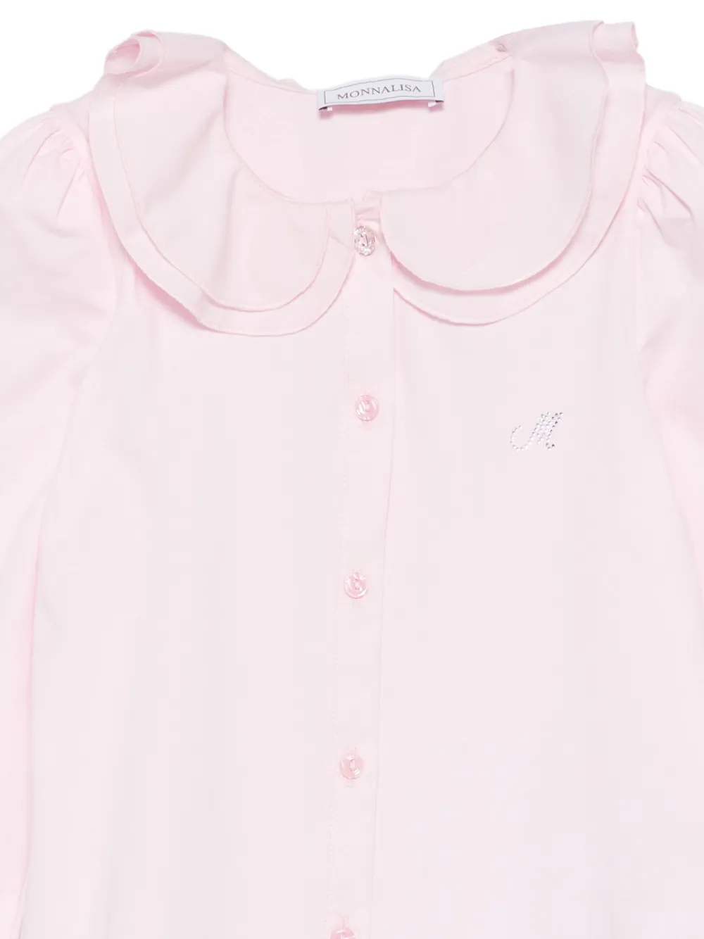 Monnalisa Shirt met ruches en kraag Roze