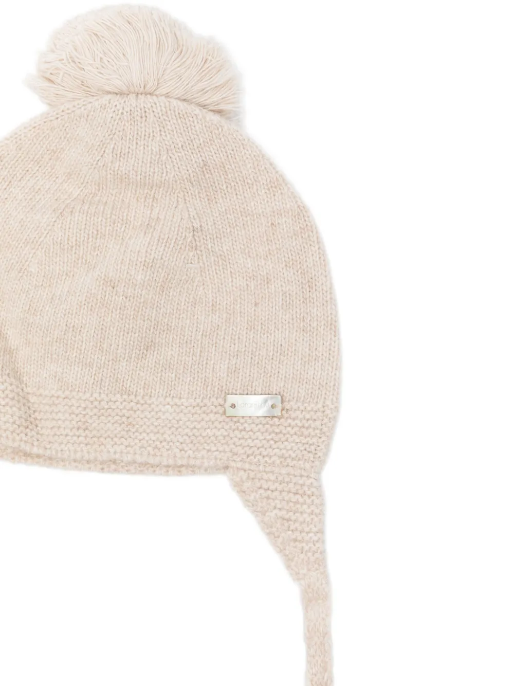 Laranjinha Pom-pom Earflap Hat In Neutral