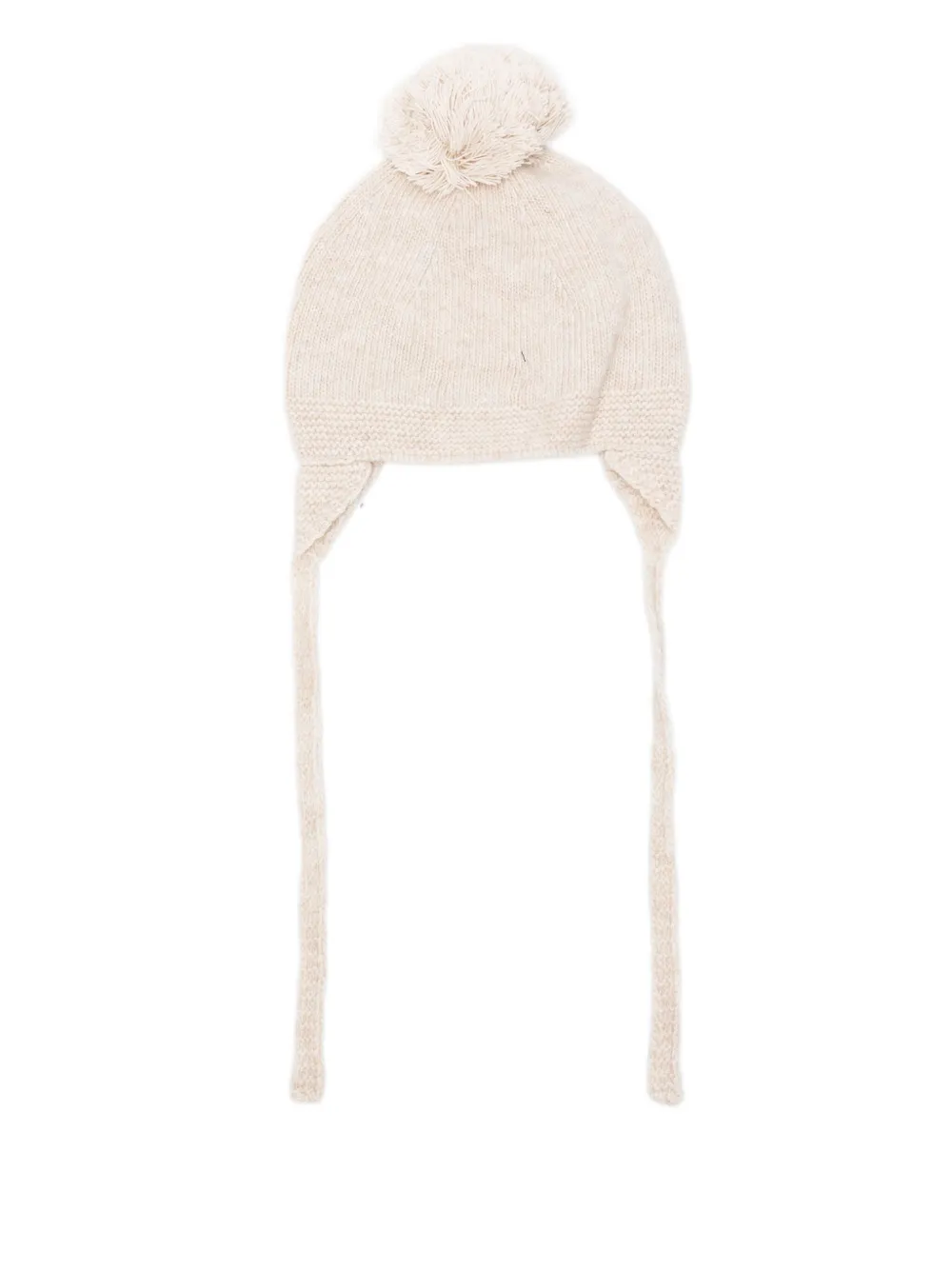 LARANJINHA Hoed met oorkleppen en pompon - Beige