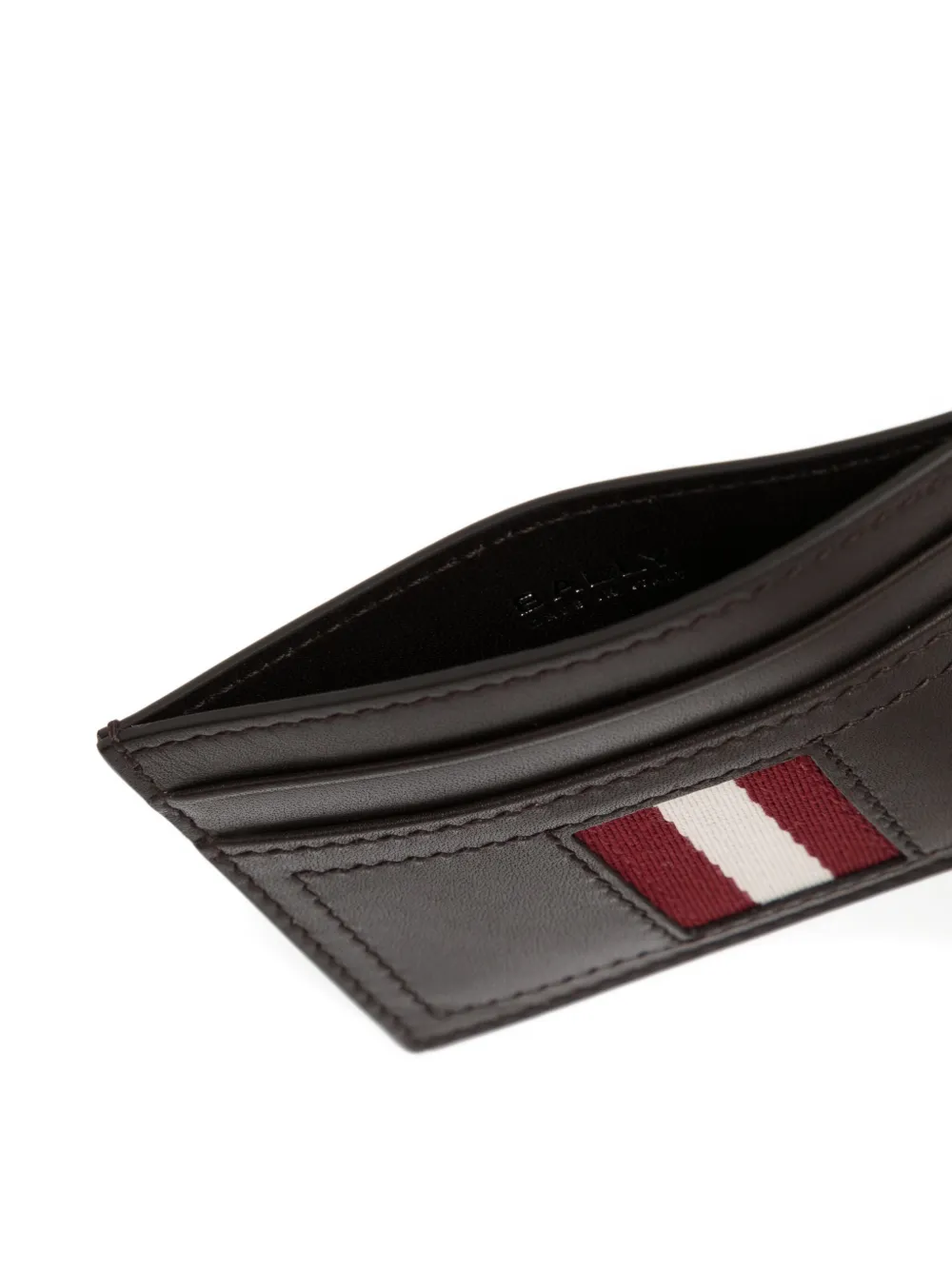 Bally Classic Striped Card Bag In Black