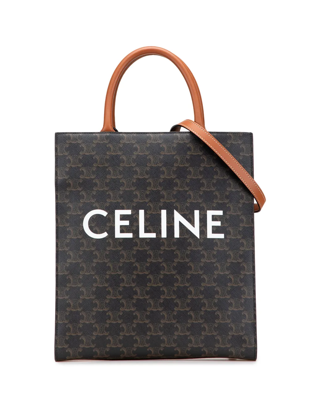 Céline Pre-Owned 2019 Small Triomphe Coated Canvas Vertical Cabas Tote Céline Pre-Owned 2019 Small Triomphe Coated Canvas Vertical Cabas Tote