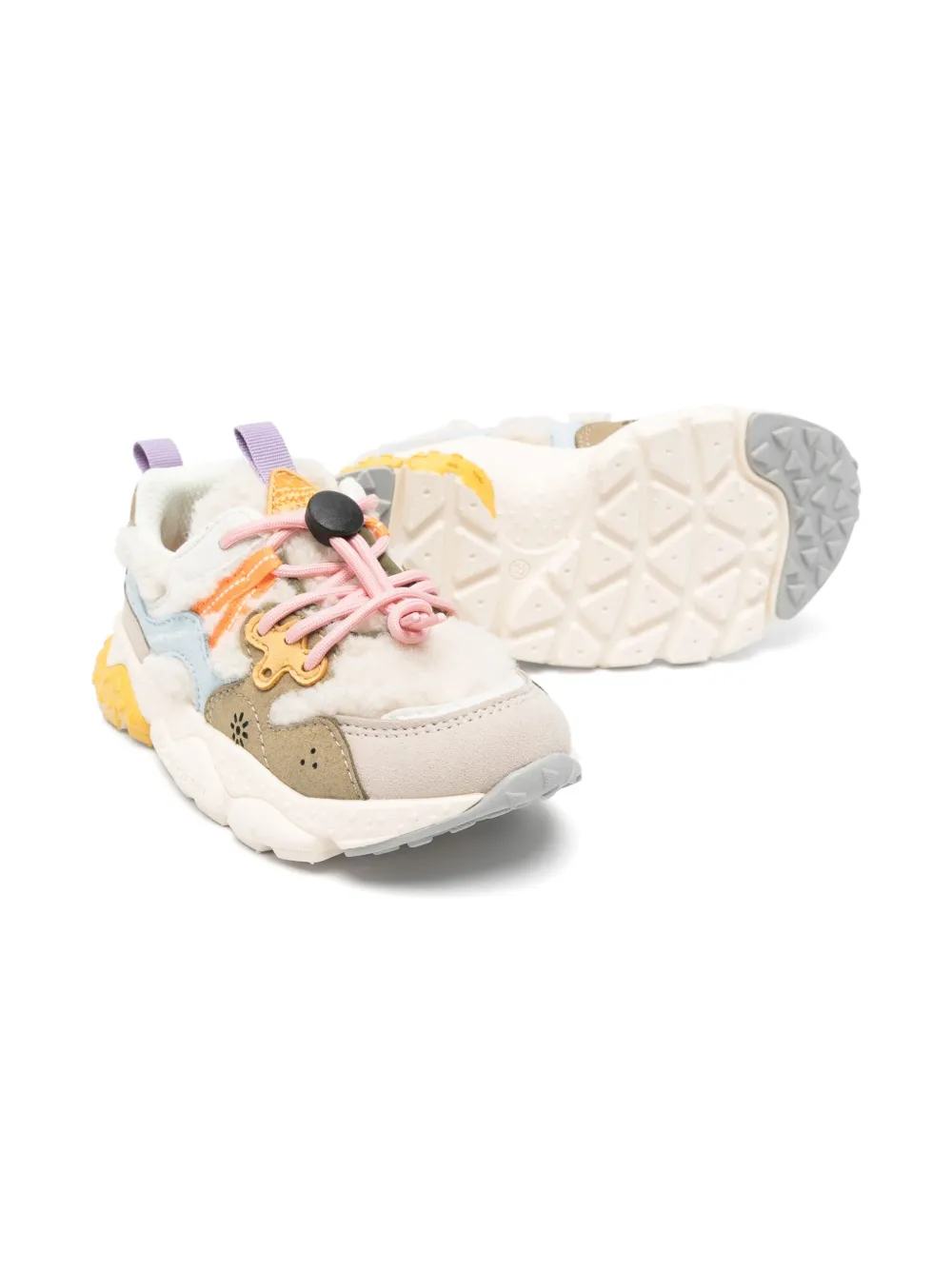 FLOWER MOUNTAIN KIDS  faux fur-trimmed chunky sneakers | Image 2