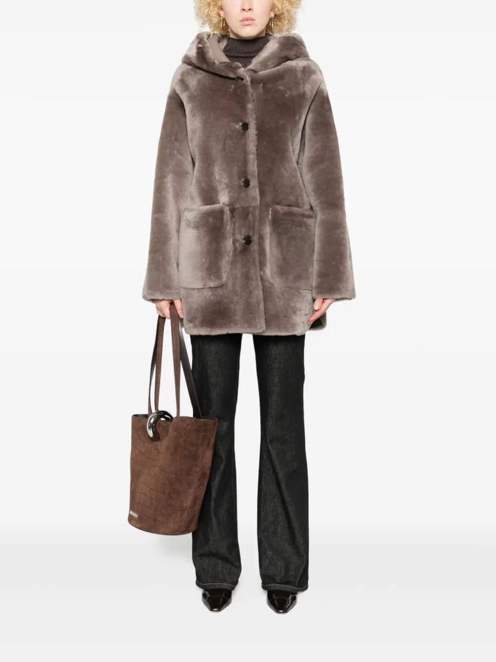Arma hooded patch-pocket jacket | Faux Fur & Shearling Jackets | Image 2