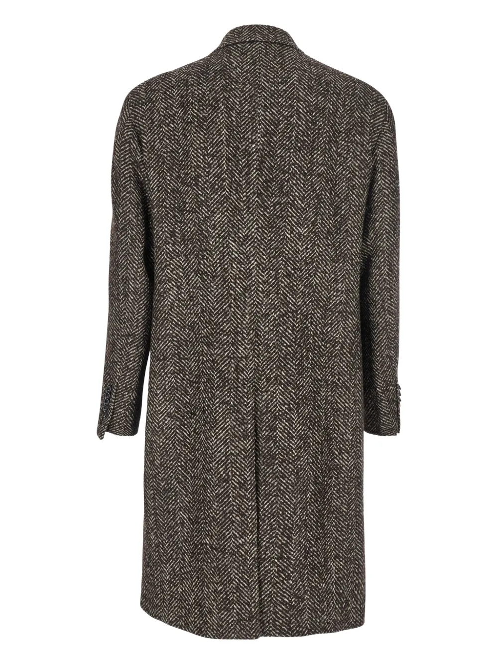 Tagliatore Herringbone Double-breasted Coat In Brown