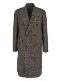 Tagliatore herringbone double-breasted coat - Brown
