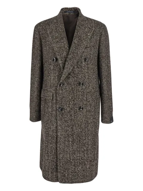 Tagliatore herringbone double-breasted coat