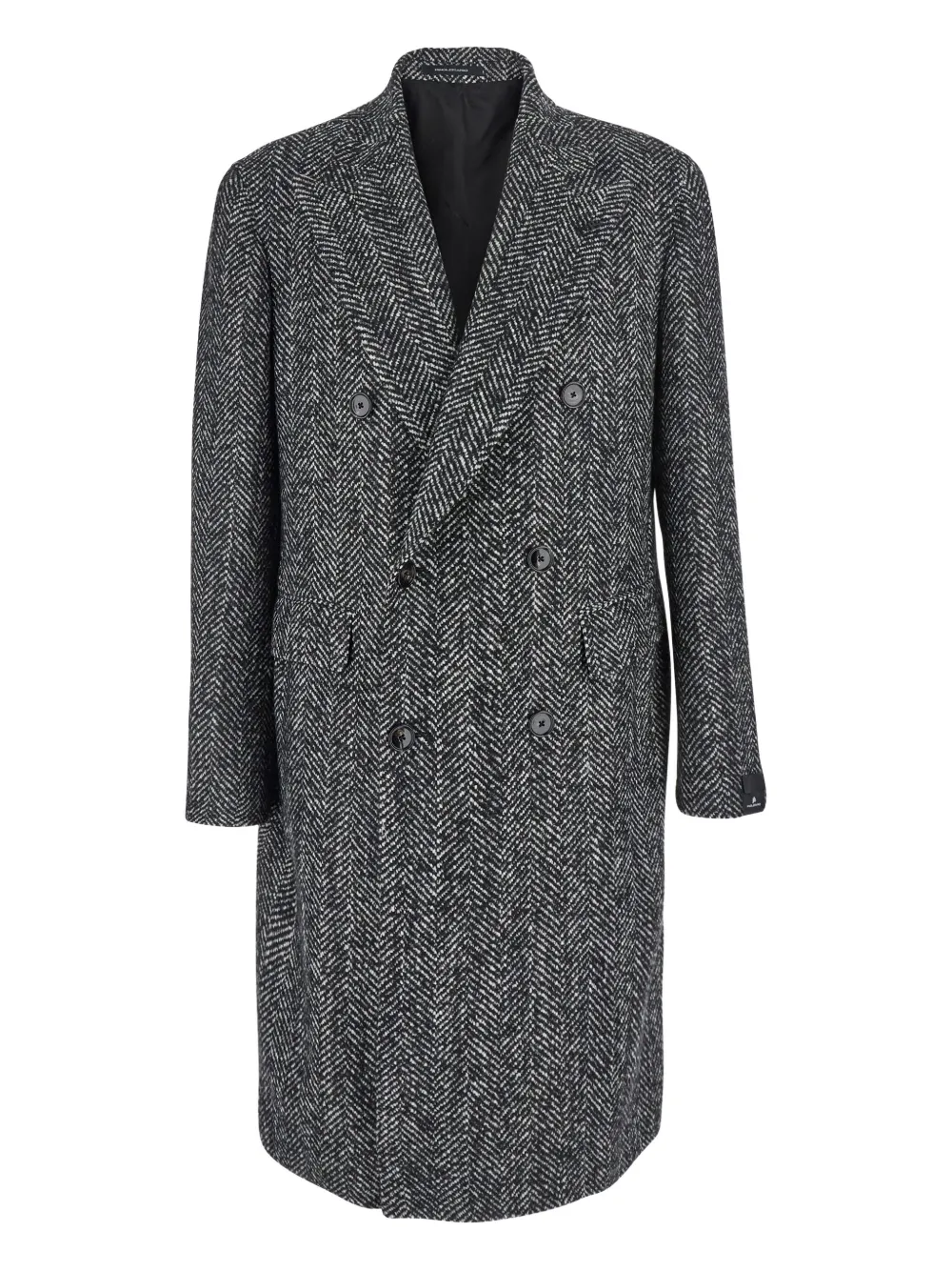 Tagliatore herringbone double-breasted coat | Grey | Image 1